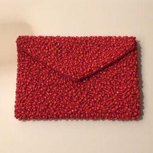 Red beaded clutch- handmade in Bali! 🏠